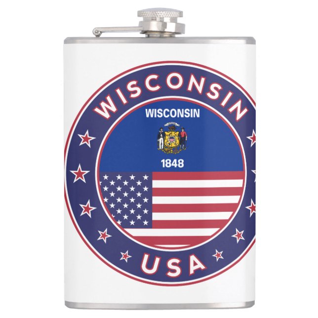 Wisconsin Hip Flask (Front)