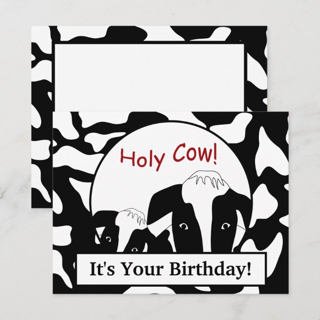 Wisconsin Holy Cow Birthday Custom Flat Card (Front/Back)