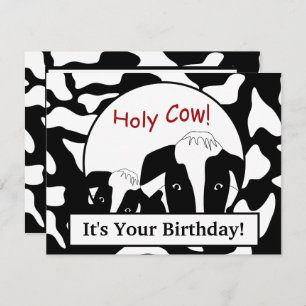 Wisconsin Holy Cow Birthday Custom Flat Card