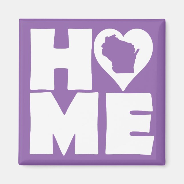 Wisconsin Home Heart State Fridge Magnet (Front)