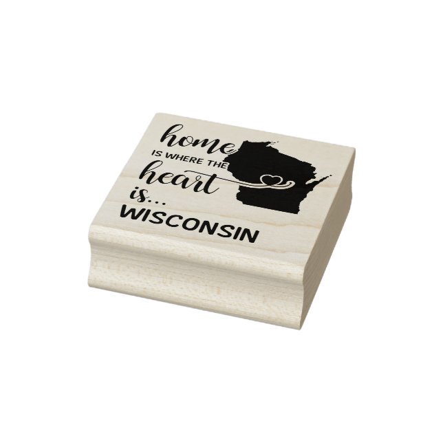 Wisconsin home is where the heart is rubber stamp (Stamp)