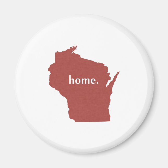 Wisconsin home silhouette state map magnet (Front)