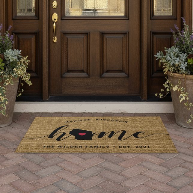 Wisconsin Home State Personalised Doormat (Creator Uploaded)