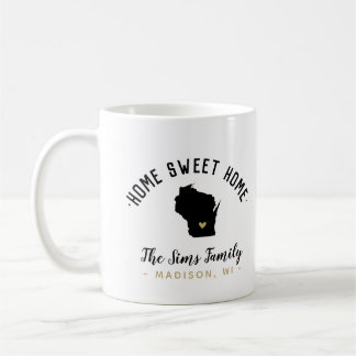 Wisconsin Home Sweet Home Family Monogram Mug