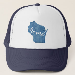 Wisconsin Home Wood Grain Trucker Hat