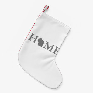 Wisconsin Home Word Art Christmas Stocking
