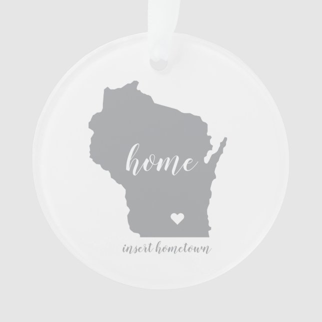 Wisconsin Hometown Personalised Ornament (Front)