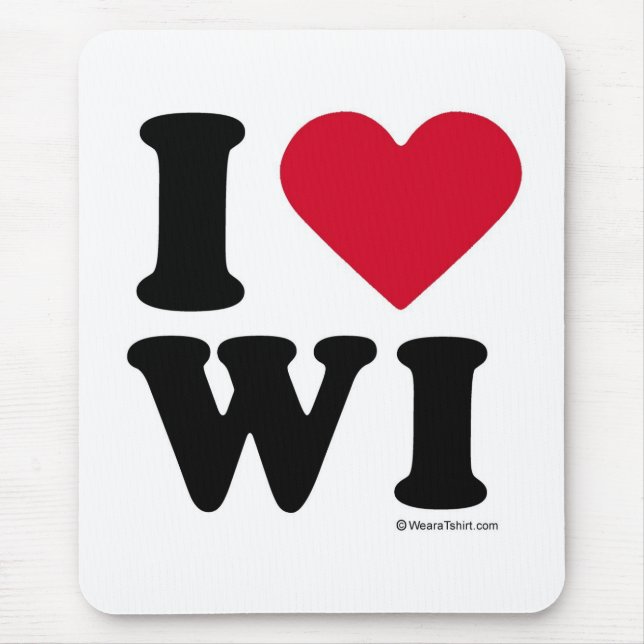 WISCONSIN - "I LOVE WI" "I LOVE WISCONSIN" MOUSE MAT (Front)