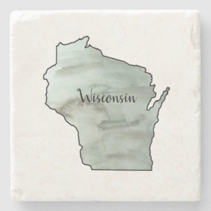 Wisconsin Illustration Painting Ceramic Stone Coaster