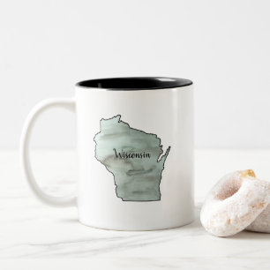Wisconsin Illustration Painting Ceramic Two-Tone Coffee Mug