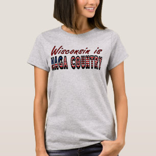 Wisconsin Is MAGA Country Pro Trump USA Flag 2024  T-Shirt