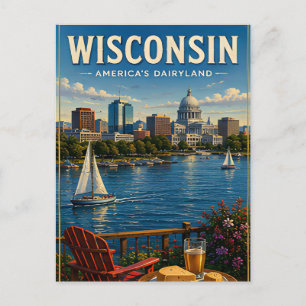 Wisconsin Lakefront Skyline Great Lakes Beauty Postcard