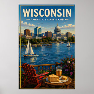 Wisconsin Lakefront Skyline Great Lakes Beauty Poster