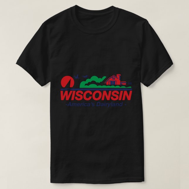 Wisconsin License Plate America's Dairyland  T-Shirt (Design Front)