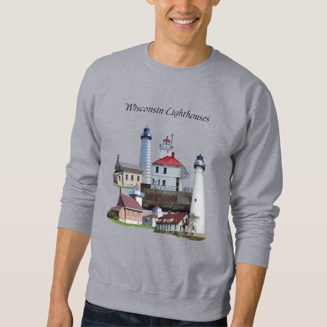 Wisconsin Lighthouse black lettering Shirt (Front)