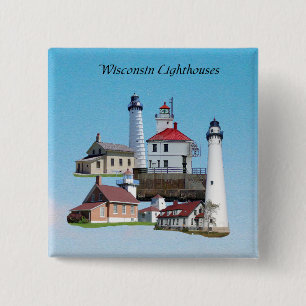Wisconsin Lighthouse button