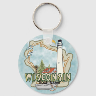 Wisconsin Lighthouse Key Ring