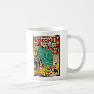 Wisconsin Map and Facts Coffee Mug