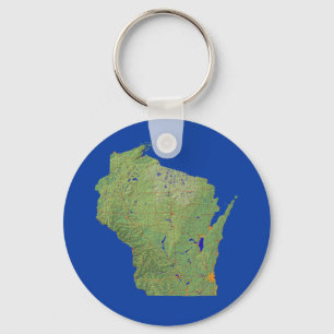 Wisconsin Map Keychain