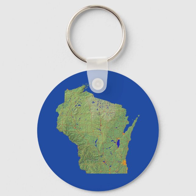 Wisconsin Map Keychain (Front)