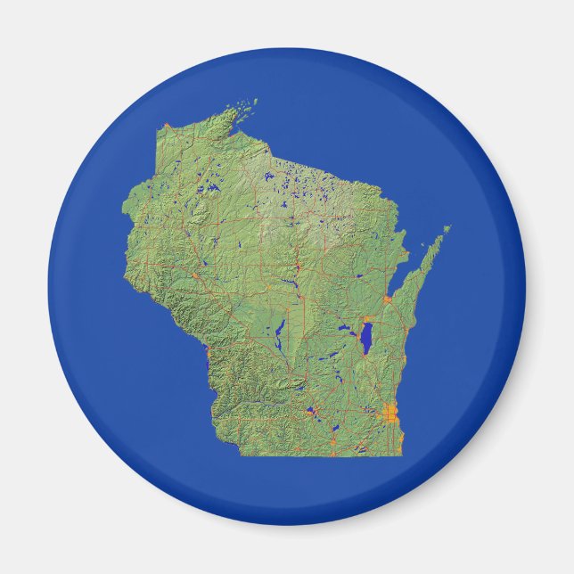 Wisconsin Map Magnet (Front)