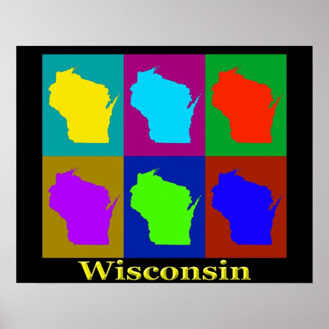 Wisconsin Map Silhouette Poster (Front)
