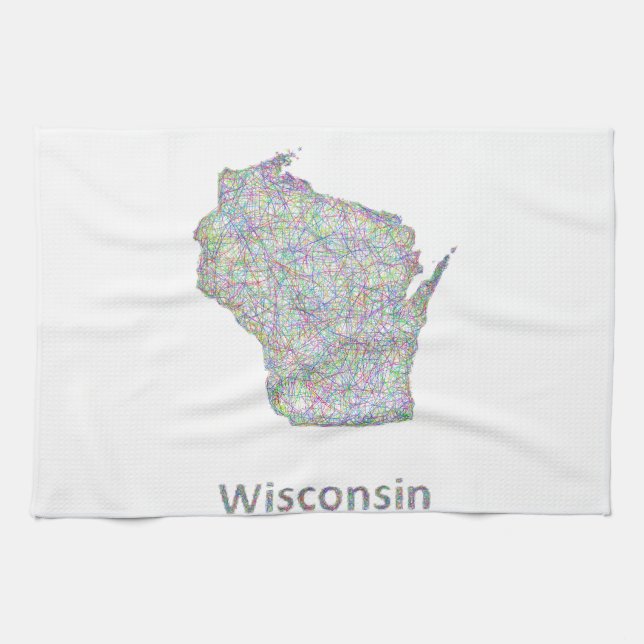 Wisconsin map tea towel (Horizontal)