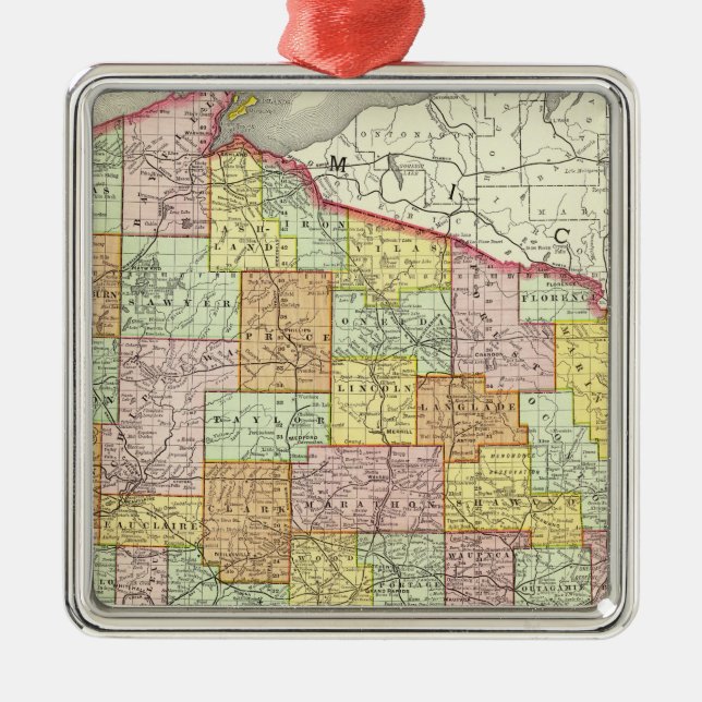 Wisconsin Metal Tree Decoration (Front)