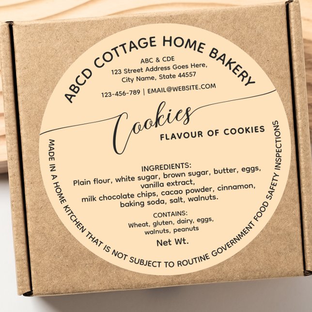 Wisconsin Modern Script Cookies Cottage Law Label (Creator Uploaded)