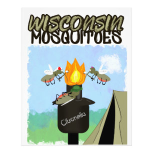 Wisconsin Mosquitoes Cartoon - Camping by Tiki Photo Print