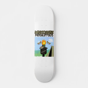 Wisconsin Mosquitoes Cartoon - Camping by Tiki Skateboard