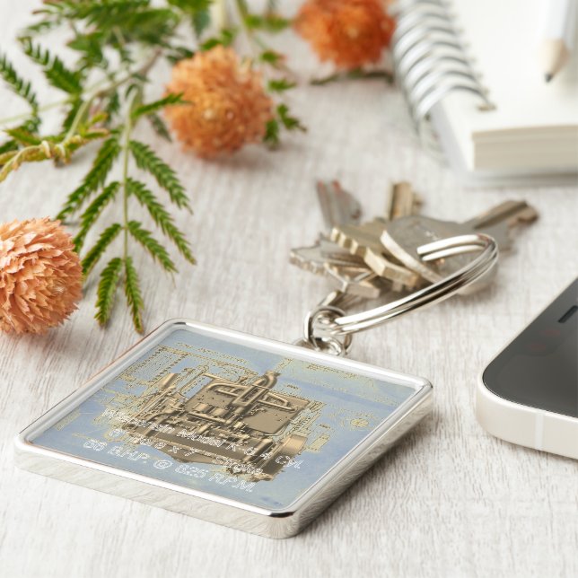 Wisconsin Motor Milwaukee Wisconsin Engine Early K Key Ring (Side)