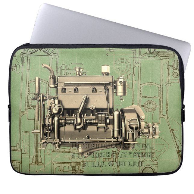 Wisconsin Motor Milwaukee Wisconsin gas engine B-3 Laptop Sleeve (Front)