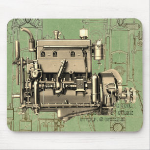 Wisconsin Motor Milwaukee Wisconsin gas engine B-3 Mouse Mat