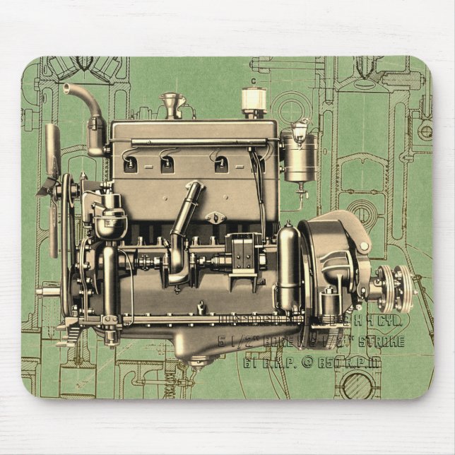 Wisconsin Motor Milwaukee Wisconsin gas engine B-3 Mouse Mat (Front)