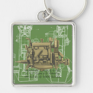 Wisconsin Motor Milwaukee Wisconsin gas engine X Key Ring