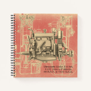 Wisconsin Motor Milwaukee Wisconsin gas engine X Notebook