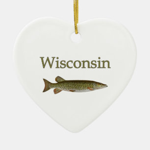 Wisconsin Musky Ceramic Tree Decoration