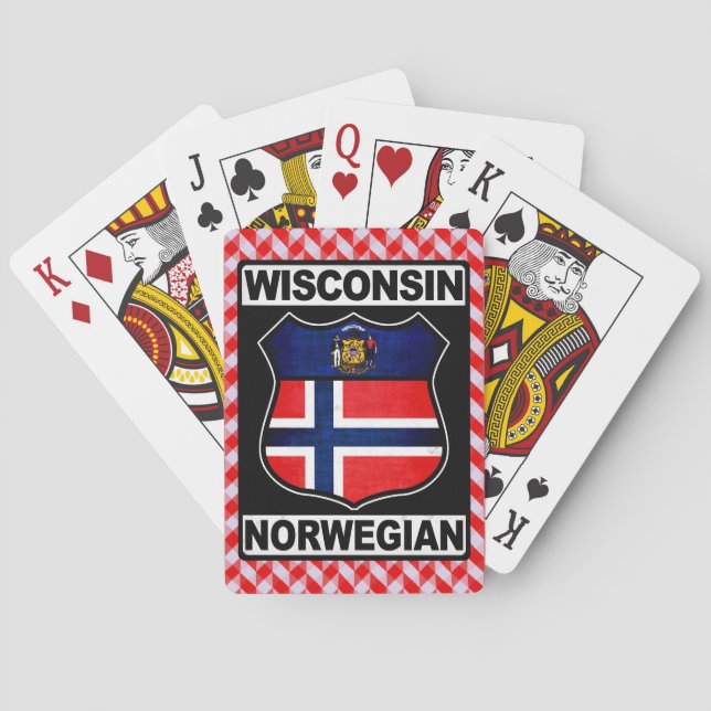 Wisconsin Norwegian American  Playing Cards (Back)