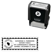 Wisconsin Notary Public Self Inking Rubber Stamp