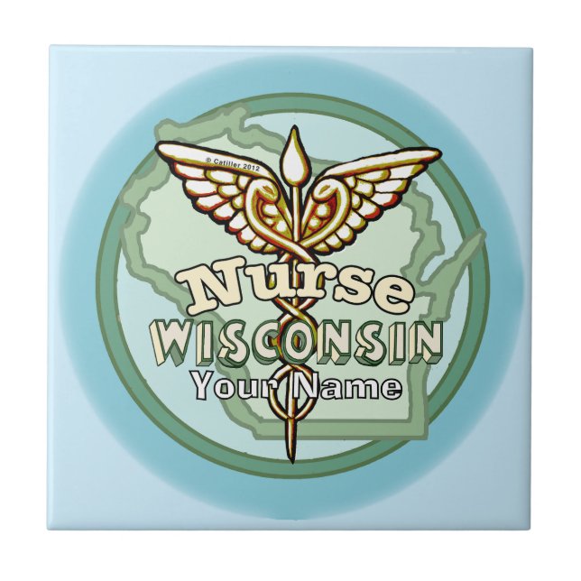 Wisconsin Nurse Caduceus Tile (Front)