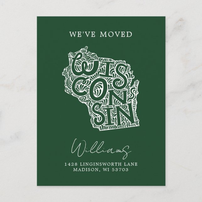 WISCONSIN | Our Address Change Postcard (Front)
