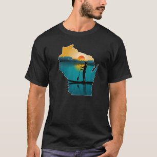 Wisconsin Paddleboarding Sunset T-Shirt