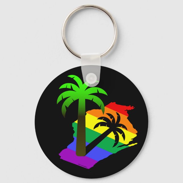 Wisconsin Palm Tree Key Ring (Front)