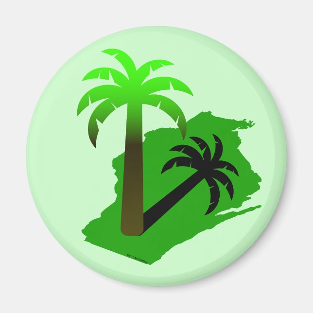Wisconsin Palm Tree Magnet (Front)