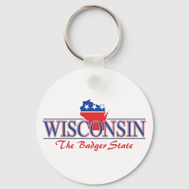 Wisconsin Patriotic Keychain (Front)