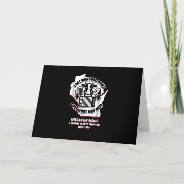 Wisconsin Picnic Cow Beer, Cheese & Accordion Card (Front)