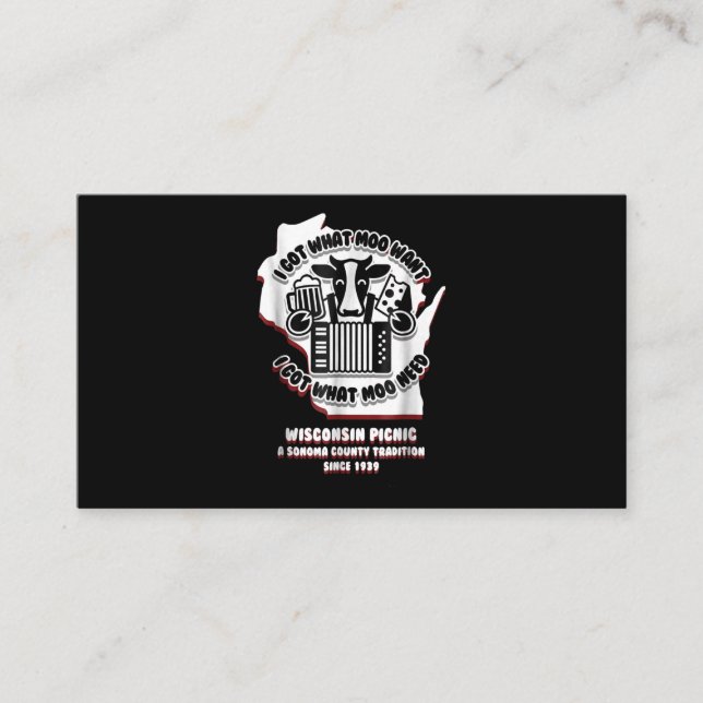 Wisconsin Picnic Cow Beer, Cheese & Accordion Enclosure Card (Front)