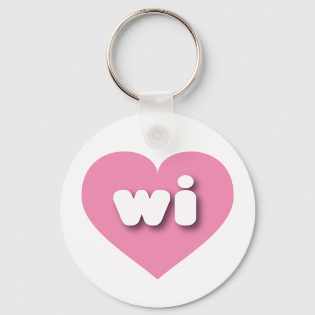Wisconsin pink heart - I love wi Key Ring (Front)