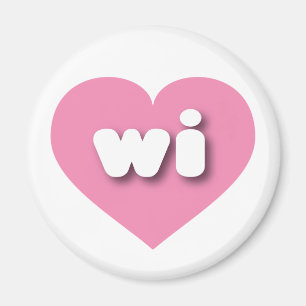 Wisconsin pink heart - I love wi Magnet